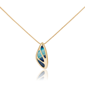 Pingente Jazz 518 Ouro com Ágata Azul