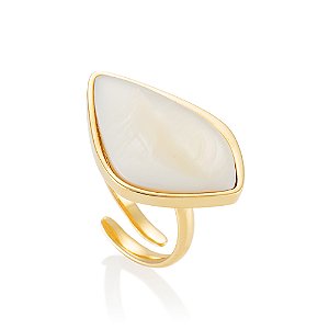 Anel Chanel 611 banhado a Ouro com Madrepérola