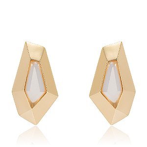 Brinco Colmeia 1175 com Quartzo Milky