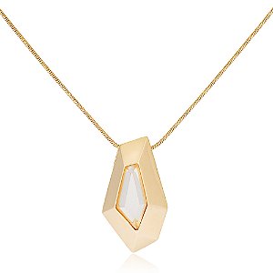 Pingente Colmeia 519 com Quartzo Milky