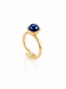 Anel Bubble Moon 527 Ouro Cristal Azul Escuro