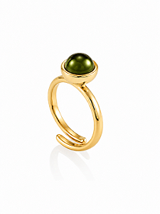 Anel Bubble Moon 527 Ouro Cristal Verde Escuro