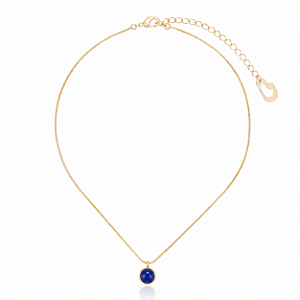 Pingente Bubble Moon 454 Ouro Cristal Azul Escuro