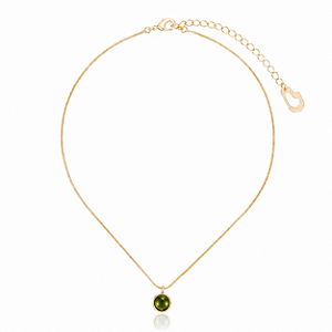 Pingente Bubble Moon 454 Ouro Cristal Verde Escuro