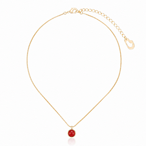 Pingente Bubble Moon 454 Ouro Shell Vermelha