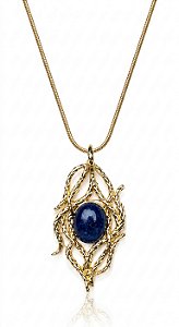 Colar 535 Medusa com Sodalita Azul Ouro