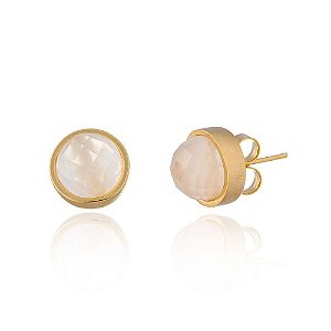 Brinco Baby Bubble 691 Ouro Quartzo Incolor