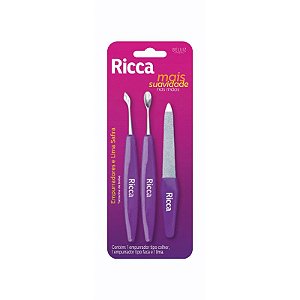 Kit empurradores + lixa Safira Ricca
