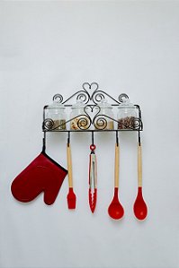 Prateleira Multiuso com Ganchos – Modelo Grande Coração Arabesco