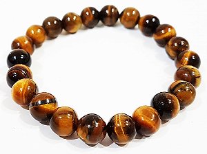 Pulseira de Proteção Chaline Grazik - Pedra Natural Olho de Tigre 8mm