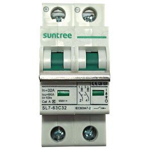 Disjuntor Bipolar 32A 550VDC Suntree