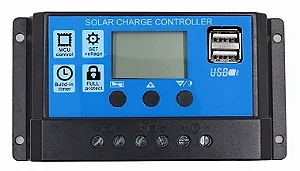 Controlador de Carga Solar 20A 12V/24V PWM Ysmart Tech RBL-10A - Com Display LCD