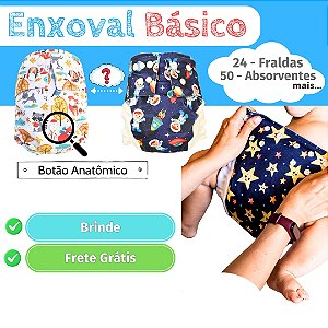 Kit Básico - Enxoval completo Fraldas do Sul | Fraldas Ecológicas