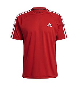 Camisa Adidas Sereno 3 Listras Vermelha