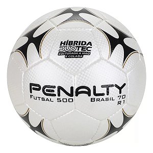 Bola de Futebol Futsal Penalty Brasil 70 R1 XXI - Branco+Preto