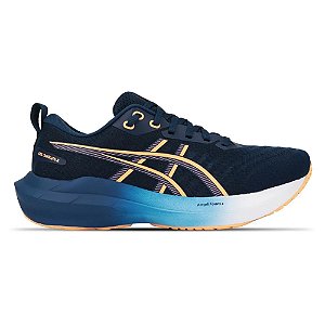 Tênis ASICS GEL-Shogun 8 - Feminino - Azul/Laranja