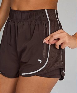 Shorts Alto Giro Sobreposto Refletivo