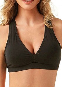 Top Alto Giro Supplex Nadador Preto