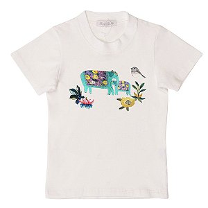 Camiseta Infantil com Patch Elefantinhos