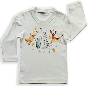 Camiseta Infantil M.Longa Cachorrinhos