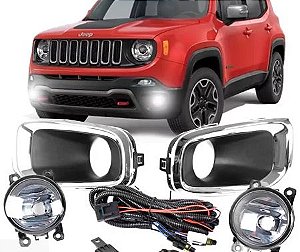 Farol de milha Jeep Renegade 2016 a 2018 C/Moldura cromada BT alternativo