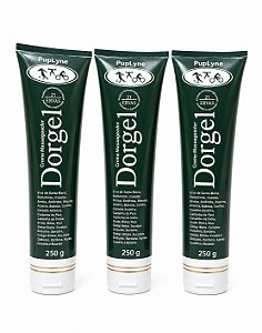 Dorgel 250g Creme Massagador kit com 3 und