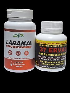 Laranja Moro 500mg 60 cp e 37 Ervas 500mg 60 cp 1 frasco de cada