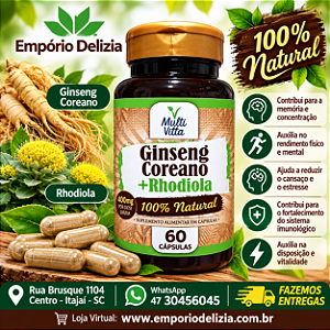 Ginseng Coreano 60 cápsulas de 700mg