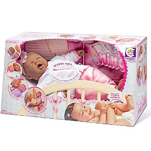 Boneca Bebê Reborn Olhos Abertos 40cm - Baby Brink