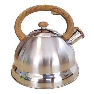 Chaleira Inox c/ Apito e Alça Bambu 3 L Mimo