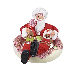 Boneco Natal Papai Noel Cozinheiro Sweet Donuts 60 cm