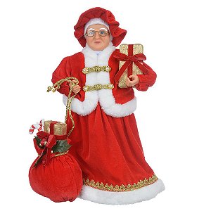 Boneco Mamãe Noel Decoração de Natal  60 cm