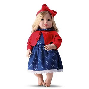 Boneca Louise com Cabelo e Vestidinho Bambola