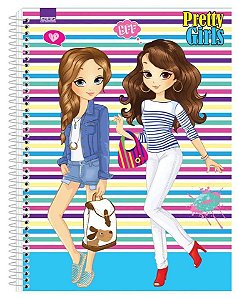 Caderno Universitário  Pretty Girls 20 matérias Capa Dura SD