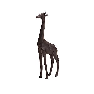 Decoração Escultura Girafa Africana Poliresina 30cm