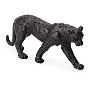 Escultura Decorativa Leopardo Mini Poliresina 17 cm