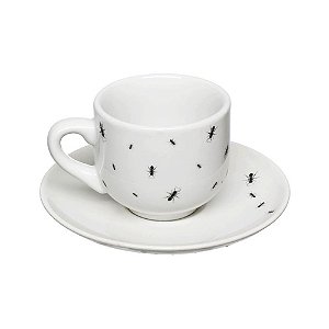 Jogo Xícaras Café / Cafezinho  80 Ml Formiga Porcelana