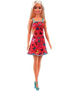 Boneca Barbie Fashionista (Loira de Vestido Azul e Amarelo