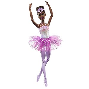 Boneca Barbie Bailarina Luzes Brilhantes Negra Mattel