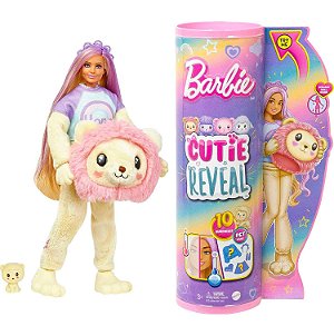 Boneca Barbie Cutie Reveal Camisetas Fofas Leão Candy Colors