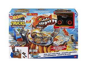 Pista Hot Wheels Monster Trucks Desafio Giro Tubarão Tigre