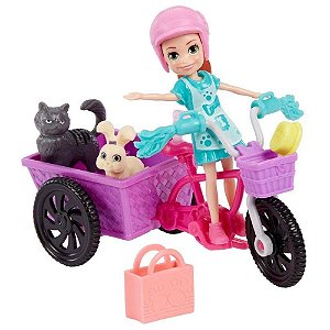 Boneca Polly Pocket Bicicleta & aventura com bichinhos