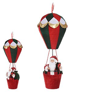 Boneco Natal Papai Noel no Balão com Saco Presente 80 cm