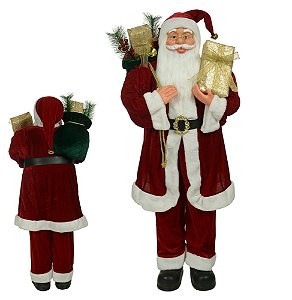 Boneco Natal Papai Noel 120 cm com Saco de Presente