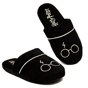 Chinelo de Quarto Pantufa Sola Borracha Óculos Harry Potter