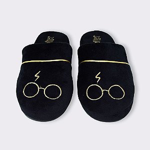 Chinelo de Quarto Pantufa Sola Borracha Óculos Harry Potter
