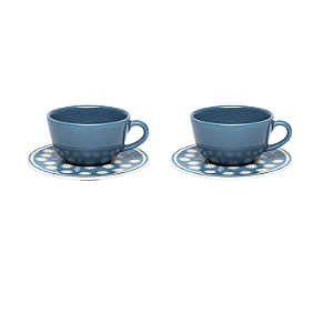 Kit 02 Xícara Chá / Café C/ Leite 200 Ml Daisy Oxford