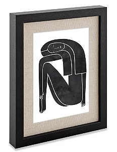 Porta Retrato MDF Marrom E linho 20x25 Mart