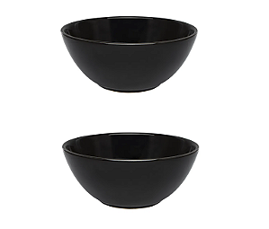 Kit Tigela Bowl Preto 600 Ml Cerâmica Oxford  02 Unidades