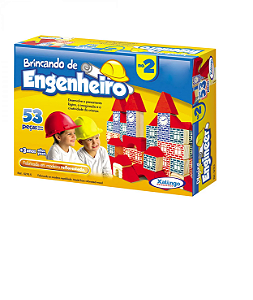 Blocos De Montar Brincando de Engenheiro 53 Peças Xalingo
